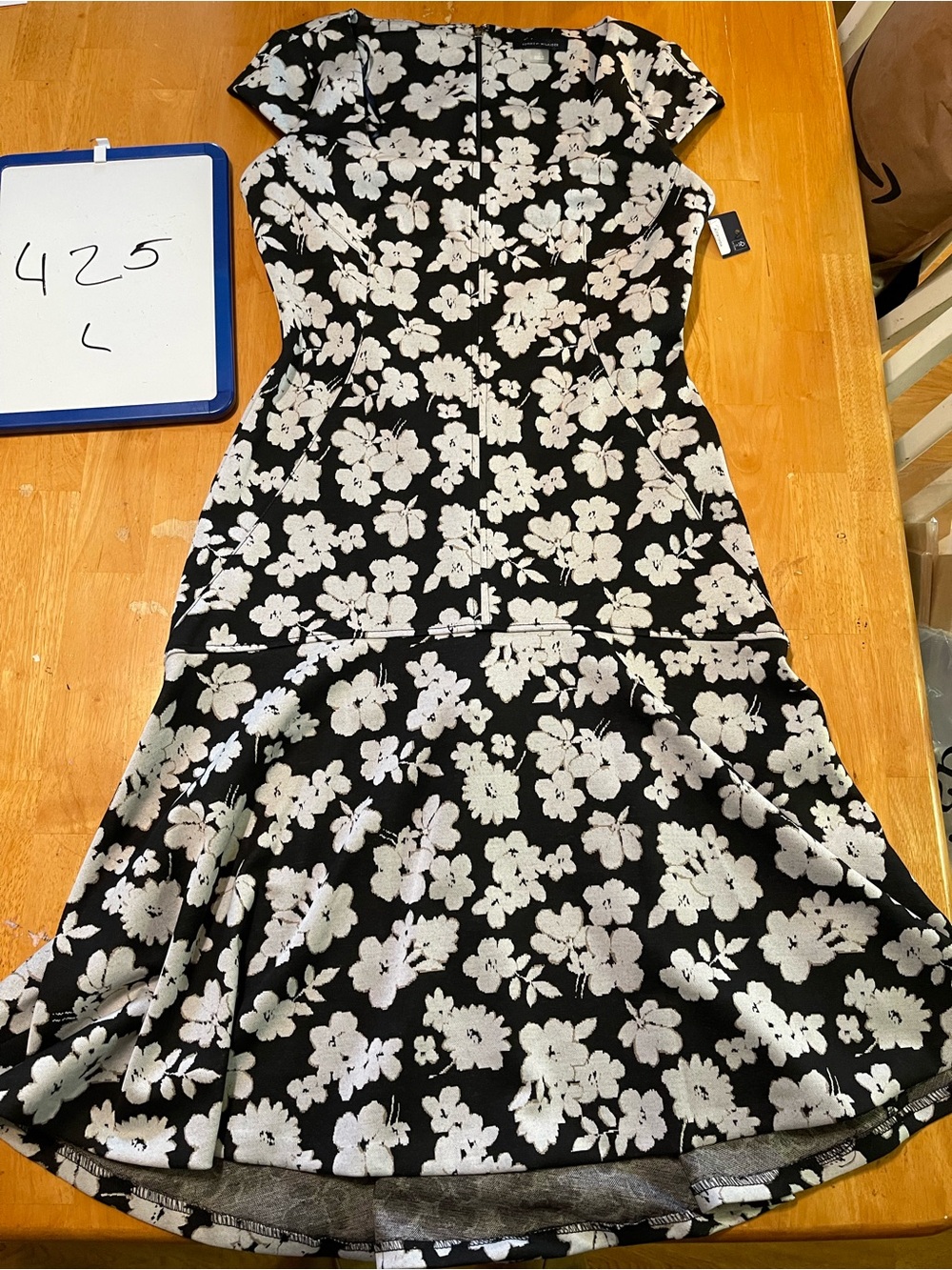 Tommy Hilfiger Black & White Floral Midi Dress
